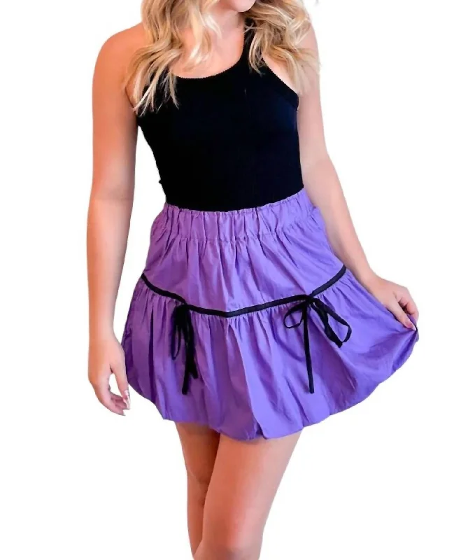 Vintage Long Skirts for Nostalgia -Emerson Balloon Mini Skirt In Purple