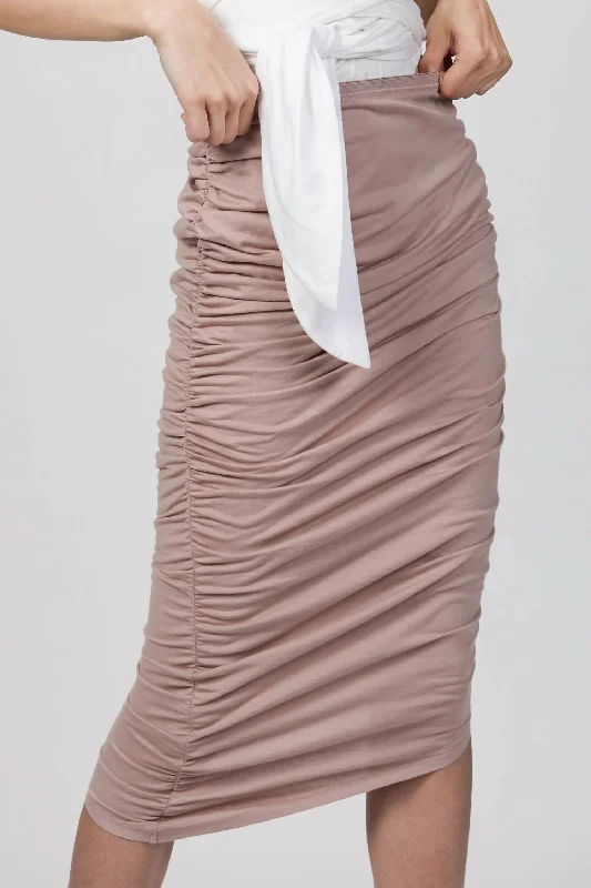 Silk Long Skirts for Luxurious -June Skirt In Portabello