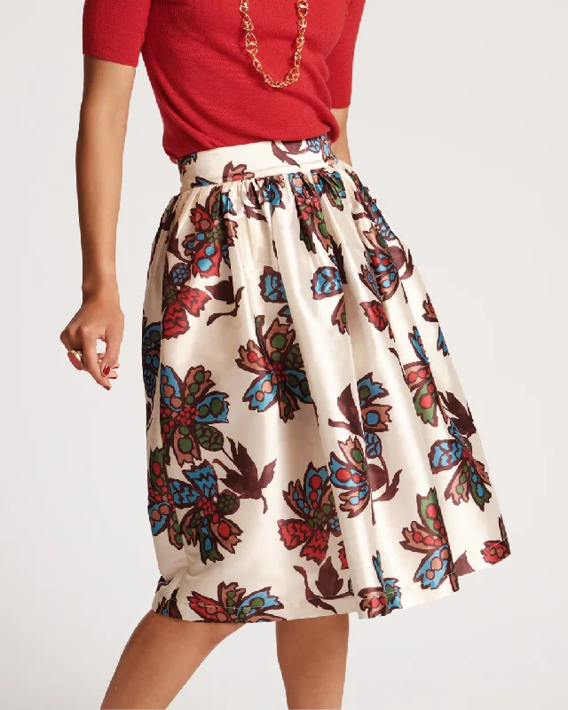 Straight Long Skirts for Classic -Barbara Midi Skirt Autumn Leaves