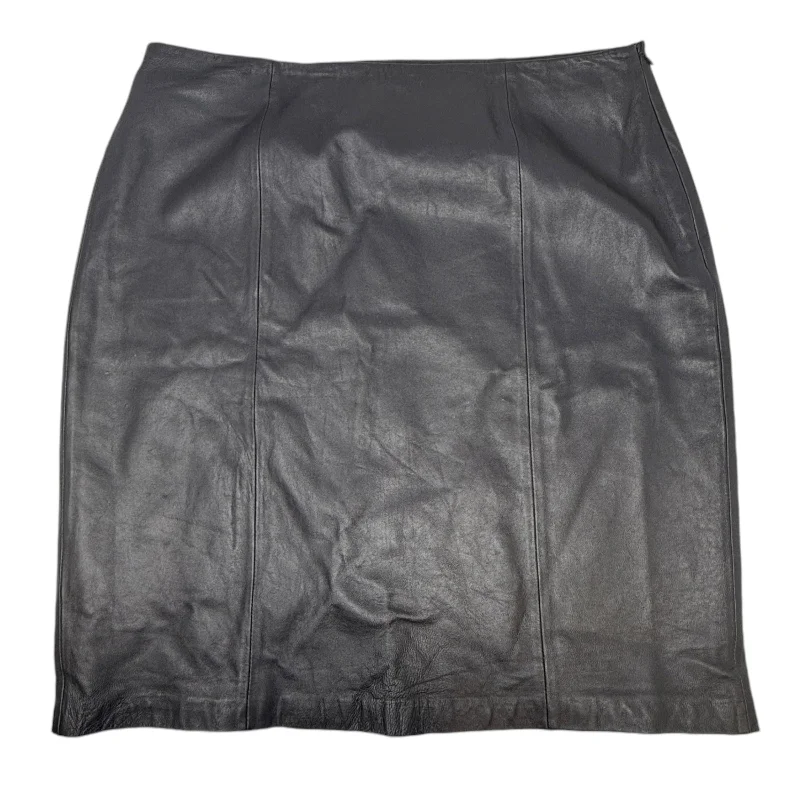 Cute pleated skirts for youthful school outfits -Leather Midi Skirt By Jaclyn Smith In Black, Size: 18