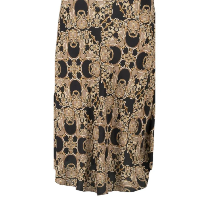 Nylon Long Skirts for Stretch -Harmony Midi Skirt In Baroque Print