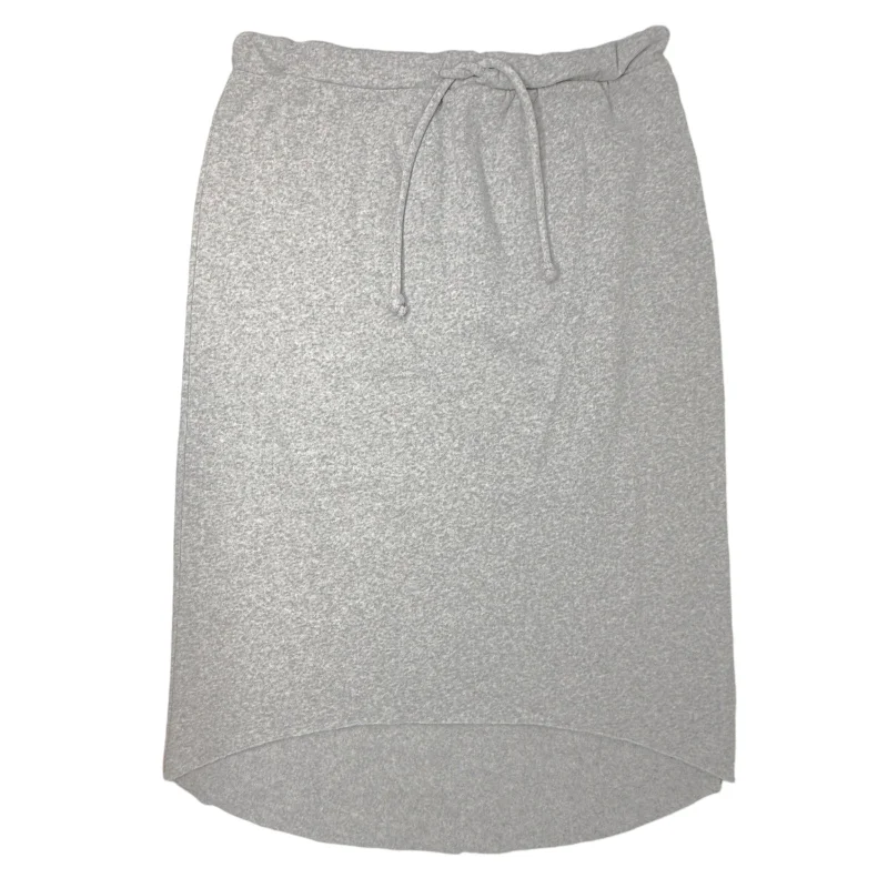 Affordable skirts for budget-friendly wardrobe updates -Cotton Fleece Hi-Lo Midi Skirt By Chaser In Grey, Size: L