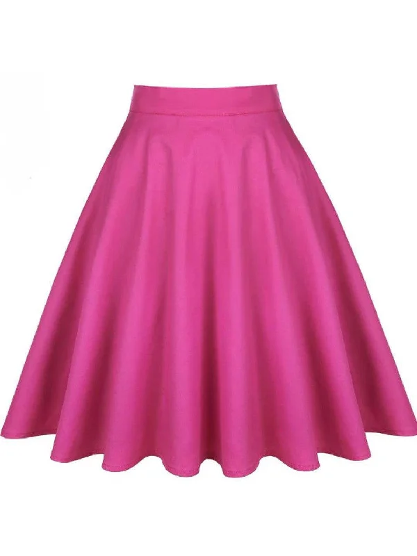 A-line mini skirts for fun flirty looks -Hot Pink Flared Skirt