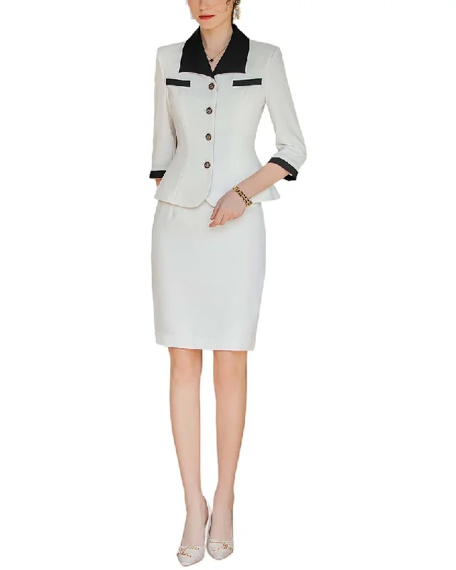 Nylon Short Skirts for Stretch -Anette 2pc Blazer & Skirt Set