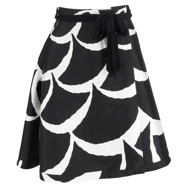 Striped Short Skirts for Style -Diane Von Furstenberg Printed Skirt in Black Polyester