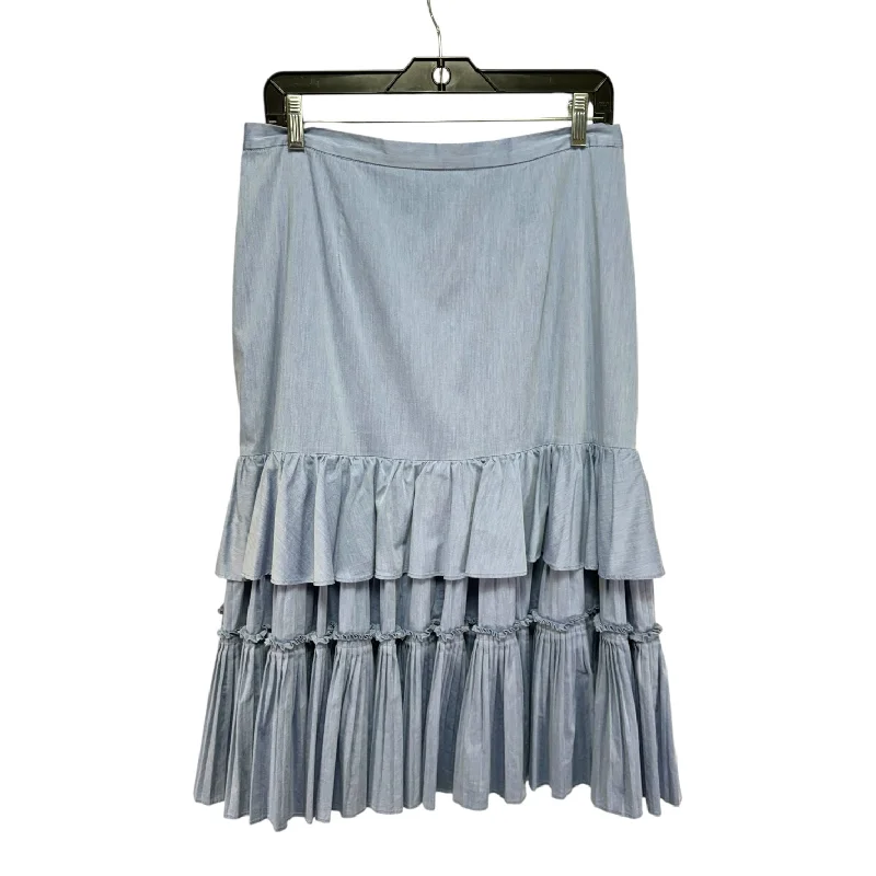 Luxury skirts with elegant silk sheen -Tiered Ruffle Skirt Midi By Antonio Melani In Blue, Size: 10