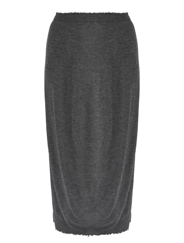 Classic skirts with simple clean lines -Raw Edge Knit Pencil Skirt