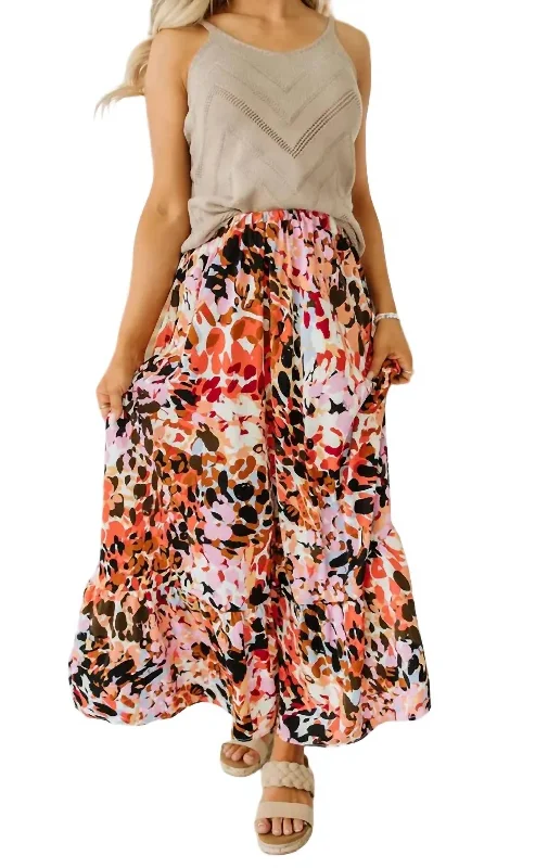 Long Skirts for Shopping Trips -Darlene Skirt In Cheetah Print