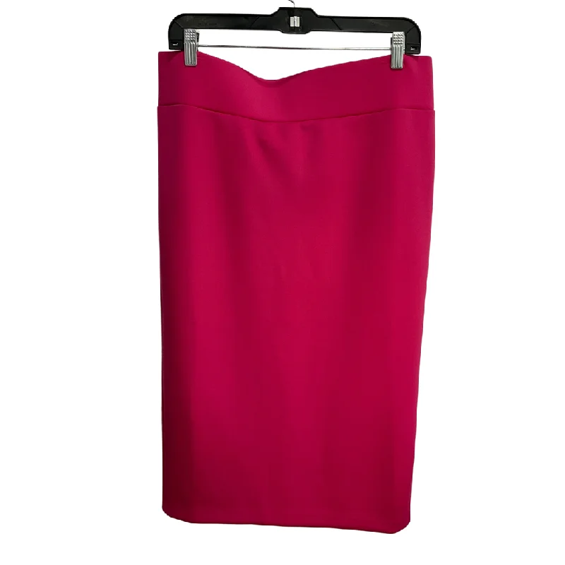 Trendy skirts with asymmetrical hem lines -Skirt Midi By Eloquii In Pink, Size: 14