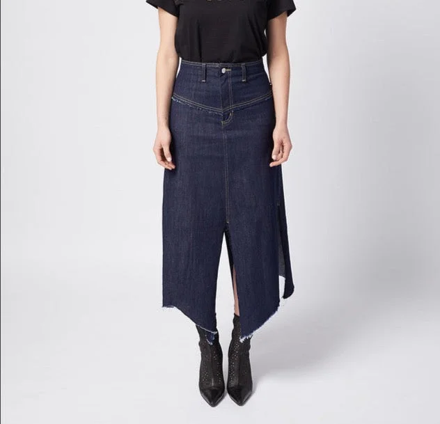 Designer skirts for luxury fashion flair -Fray Today Maxi Skirt. Deep Indigo