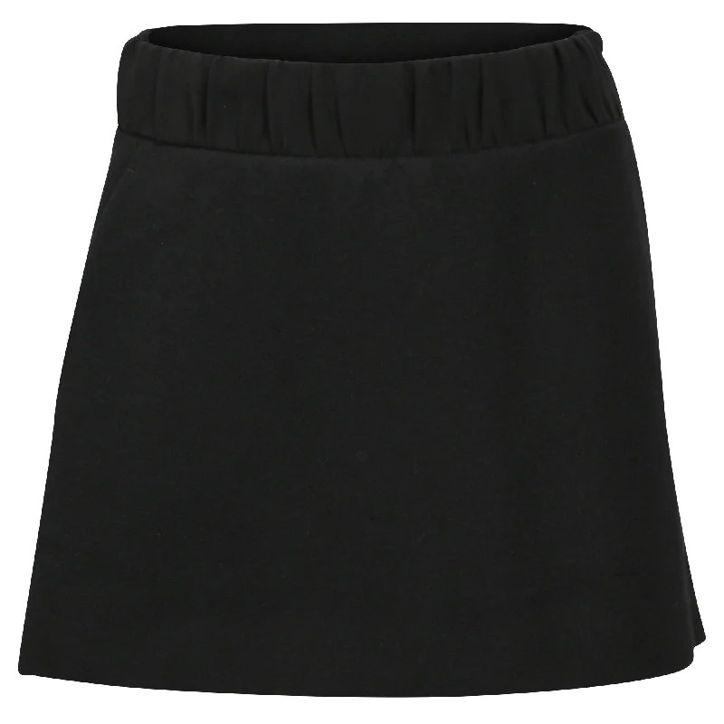 Long Skirts for Beach Vacations -Neil Barrett Mini Gartered Waist A-line Skirt in Black Wool