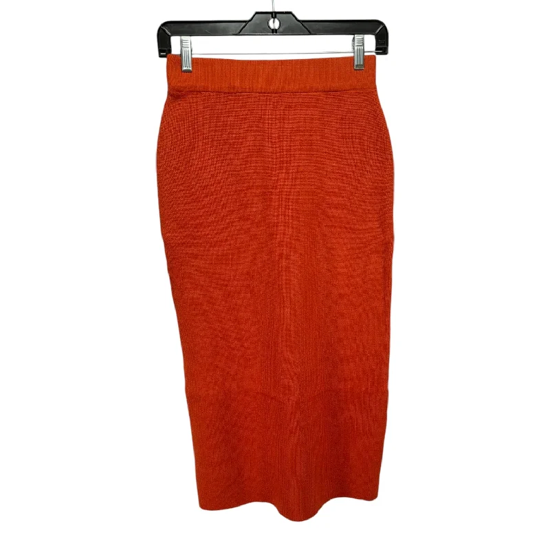 A-line skirts for classic wardrobe essentials -Knit Skirt Midi Unbranded In Orange, Size: M