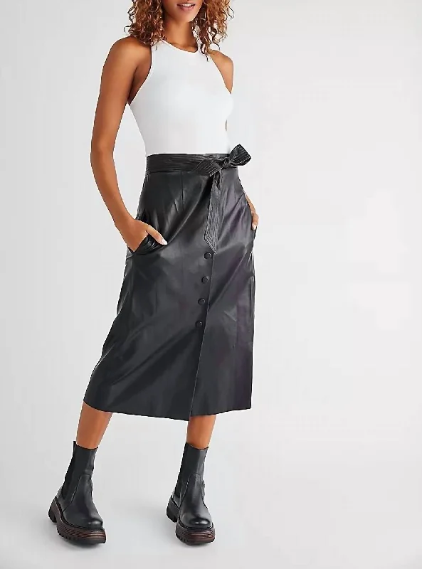 Wrap Long Skirts for Adjustable -Lorette Skirt In Black