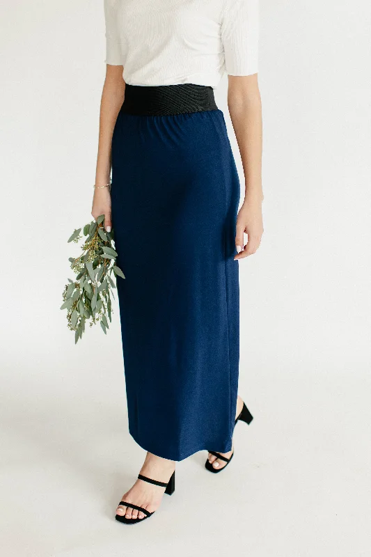 Wrap skirts with tie-front detail charm -'Claire' Skirt in Classic Navy FINAL SALE