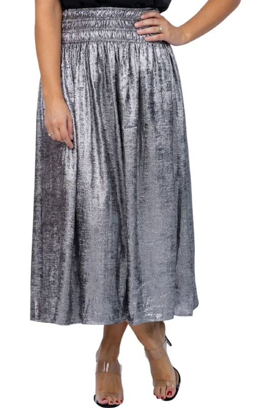 Low-waisted Short Skirts for Relaxed -The Viola Skirt In Silver