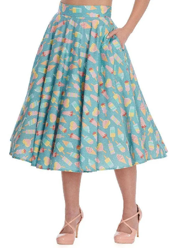 A-line skirts with flared hem elegance -Ice Cream Swing Skirt