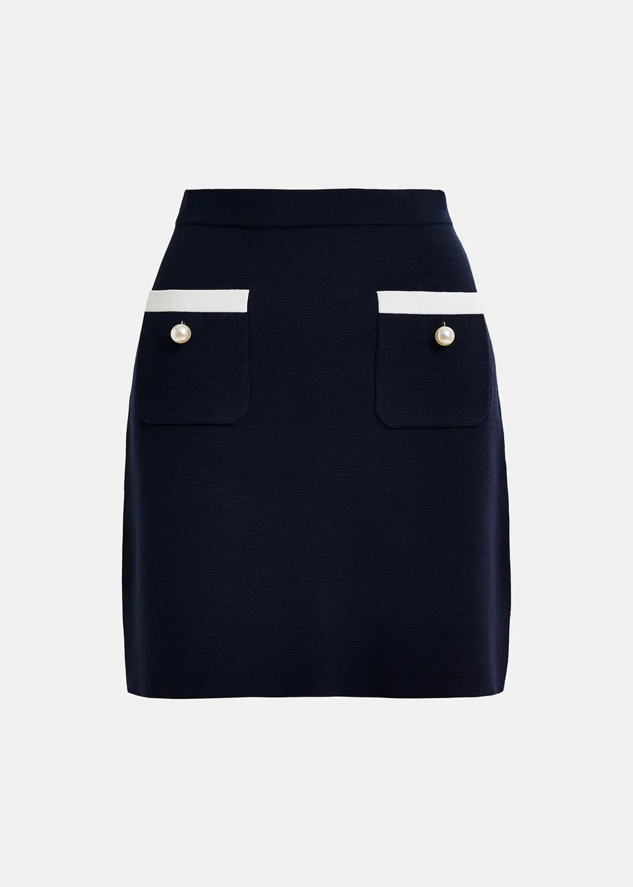 Pleated skirts for sophisticated evening wear -EA Harket Knitted Mini Skirt in Night Shade