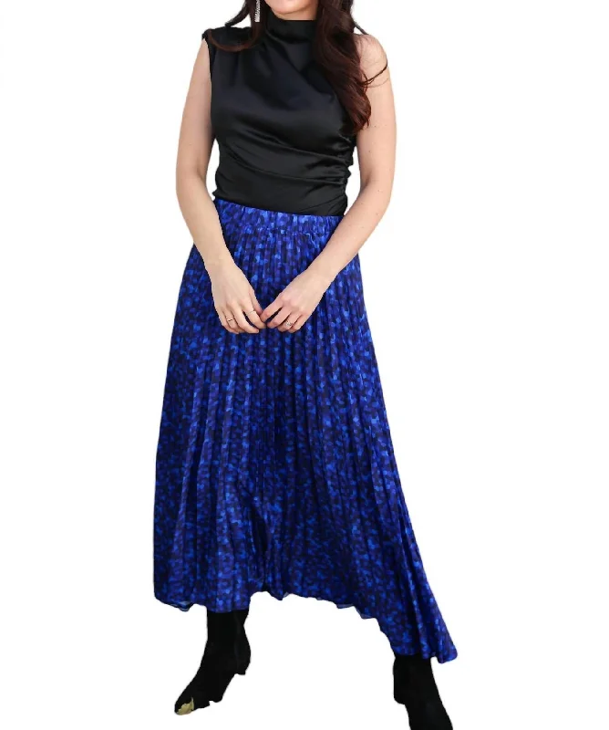 Blue Long Skirts for Classic -Lea Maxi Skirt In Multi Blue