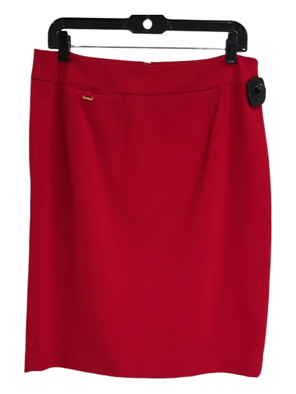 Bold skirts with vibrant tropical prints -Skirt Midi By Calvin Klein In Red, Size: M