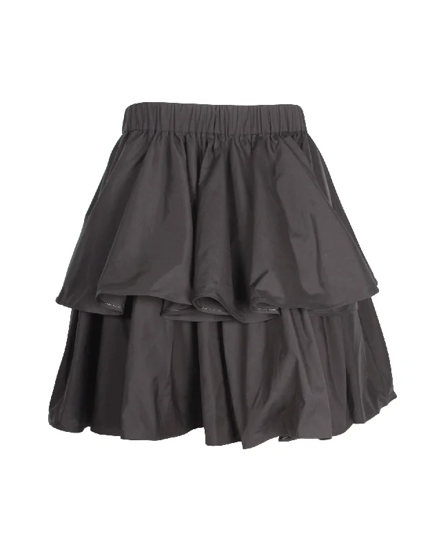 Vintage Long Skirts for Nostalgia -Jason Wu Tiered Skirt in Black Cotton