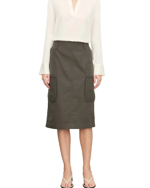 Maxi Long Skirts for Elegance -Utility Cargo Skirt In Night Pine