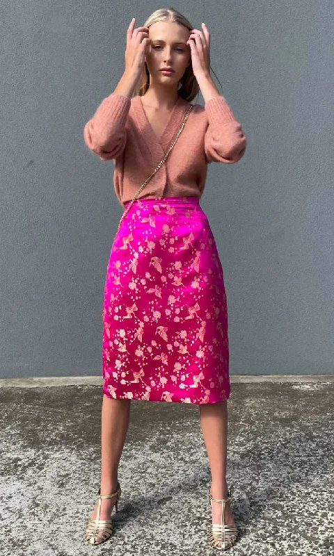 Flowy floral skirts for springtime elegance -HOSS Madame Butterfly Skirt- Pink Goldy