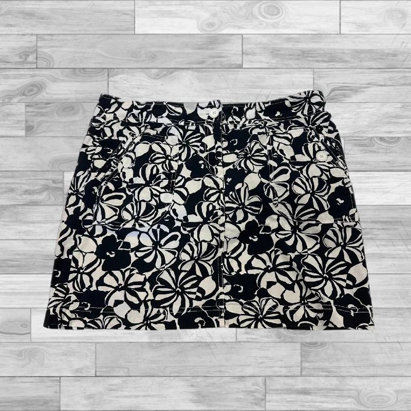 Durable denim skirts for rugged daily wear -Skirt Mini & Short By Loft In Black & White, Size: 14