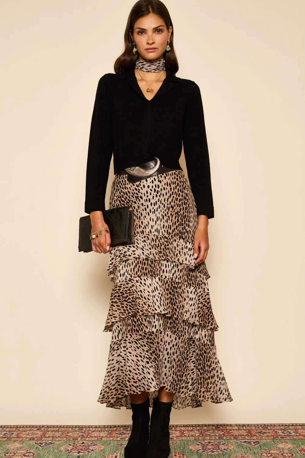 Trendy skirts with bold plaid patterns -RIXO Preslee Skirt in Antelope Spot Black