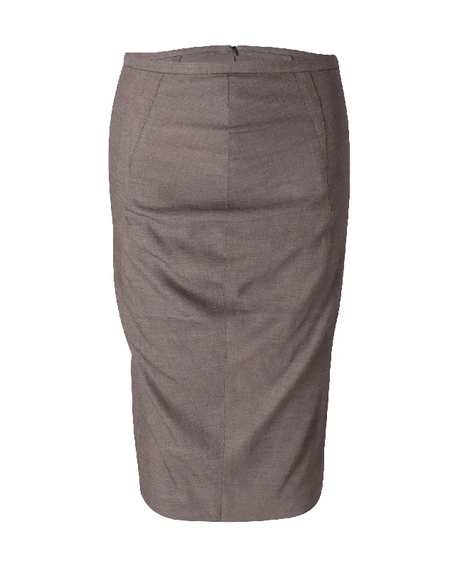 Wrap Short Skirts for Adjustable -Sportmax Pencil Skirt in Grey Cotton