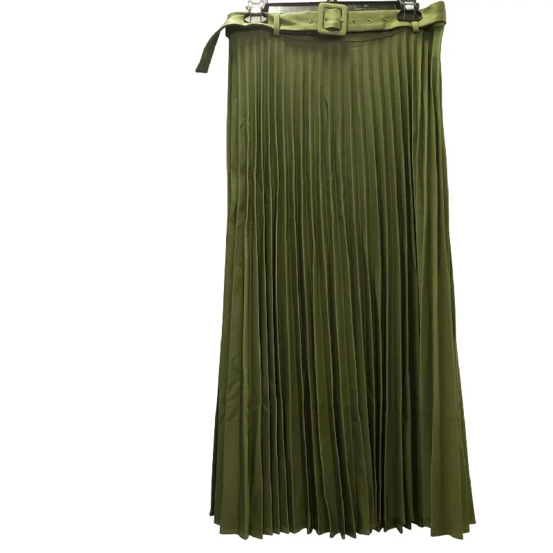 Flared Short Skirts for Flirty -Women's Pleated Skirt In Olive