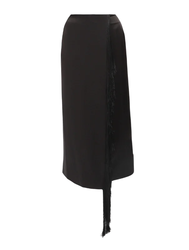 Classic black skirts for versatile outfit pairing -Mono Split Column Skirt