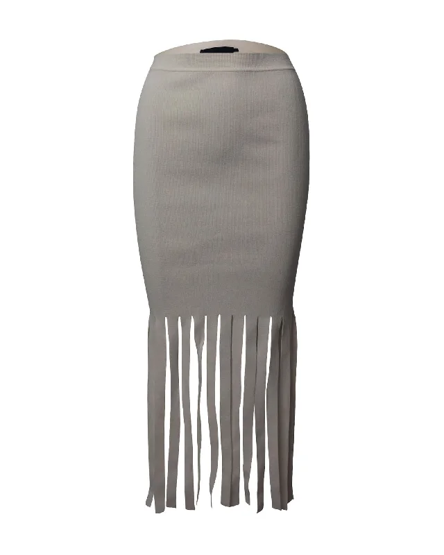 Low-waisted Short Skirts for Relaxed -Alexander Wang Fringe Skirt in White Viscose