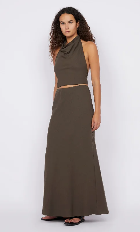 Stretchy skirts for all-day wear comfort -EVERLY MAXI SKIRT - TWIG