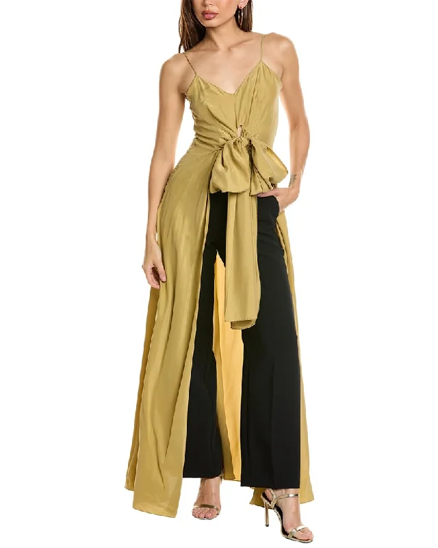 Long Skirts for Garden Parties -Alberta Ferretti Open Skirt Silk Gown