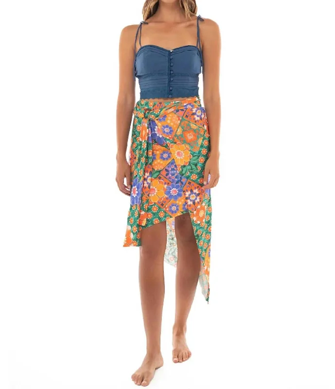 Denim Short Skirts for Trendy -Zen Skirt In Multi-Colored