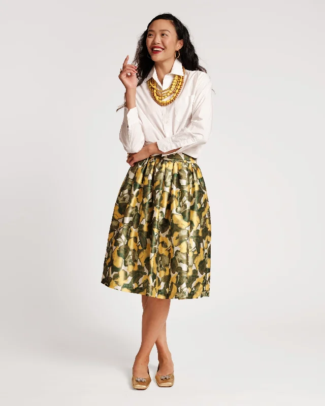 Linen Short Skirts for Breathable -Barbara Midi Skirt Pear Blossom