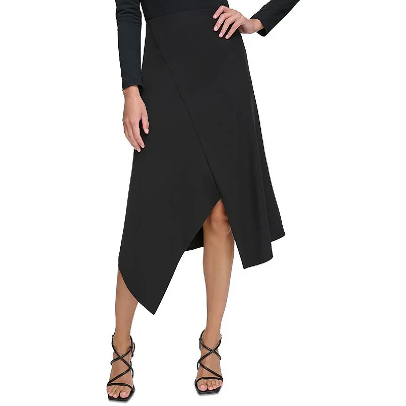 Long Skirts for Resort Wear -Womens Asymmetrical Back Hidden zipper Asymmetrical Skirt