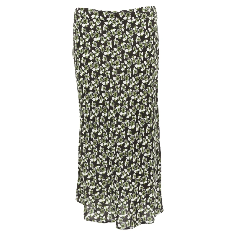 Long Skirts for Bridesmaids -Marni Floral Print Viscose Mid Waist Midi Skirt