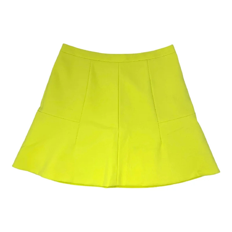 Bold skirts with metallic shimmer finish -Skirt Mini & Short By J. Crew In Chartreuse, Size: 2