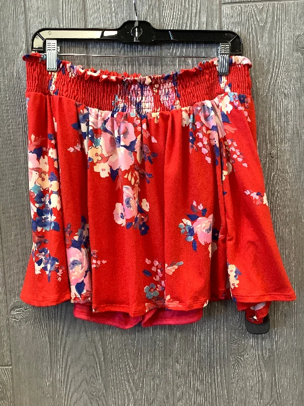 Lightweight cotton skirts for summer ease -Skirt Mini & Short By White Birch In Red, Size: 12