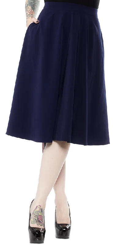 Ruffled skirts for soft romantic appeal -Navy Blue Circle Skirt