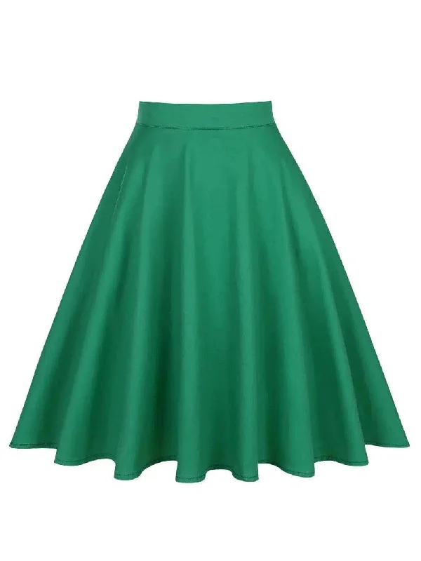 Designer maxi skirts for upscale bohemian flair -Green Flared Skirt