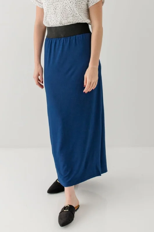 Flowy skirts for relaxed vacation wear -'Claire' Skirt in Indigo Blue FINAL SALE