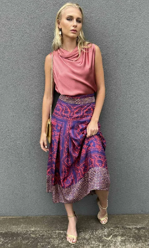 Patterned skirts with unique abstract art -Momoni  Italy - Celestine Skirt