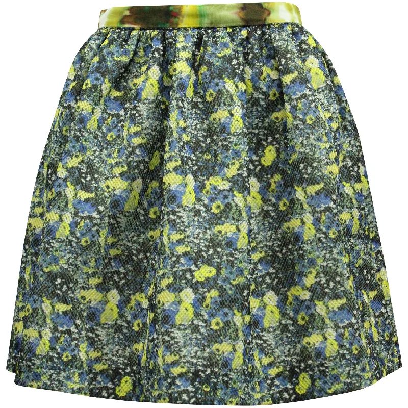 Nylon Long Skirts for Stretch -MSGM Printed Skirt in Multicolor Polyester