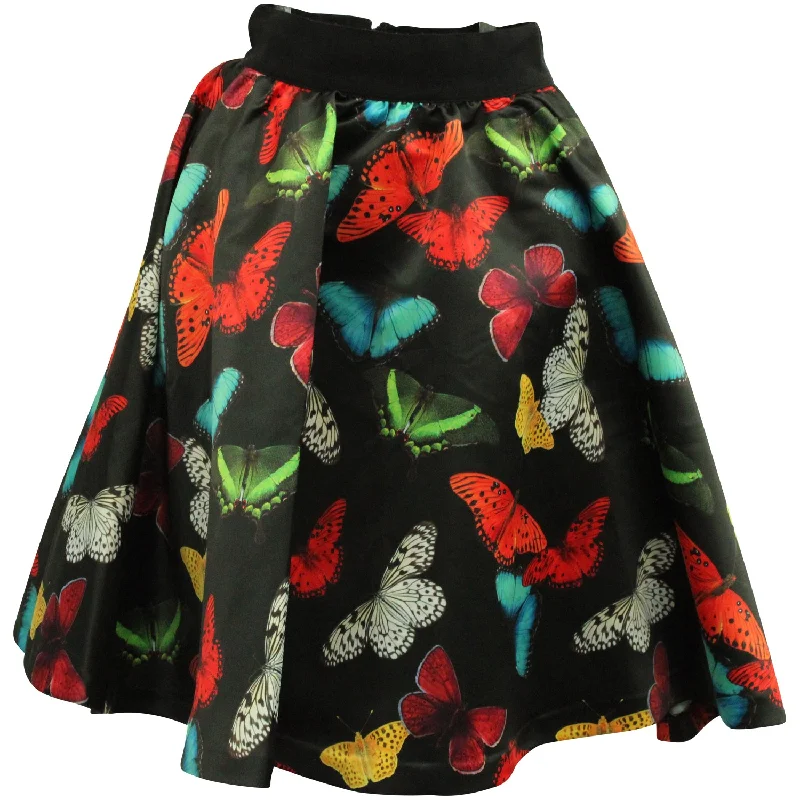 Gray Long Skirts for Subtle -Alice + Olivia Butterfly Print Skirt in Multicolor Polyester