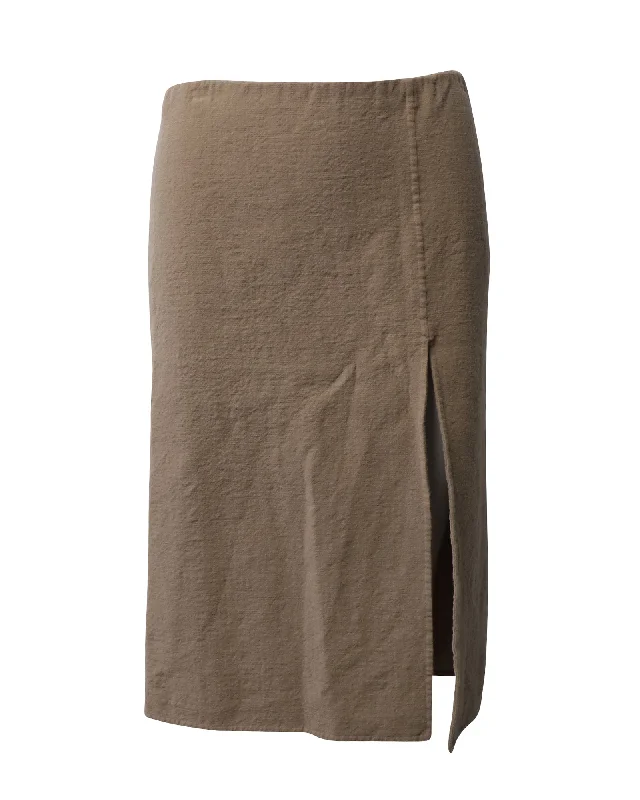 Spandex Short Skirts for Fit -Marc Jacobs Side Slit Pencil Skirt in Beige Wool