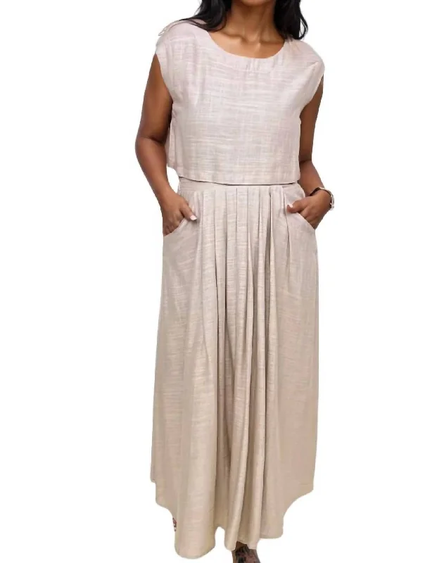 Black Long Skirts for Versatile -Airy Linen Skirt In Oatmeal