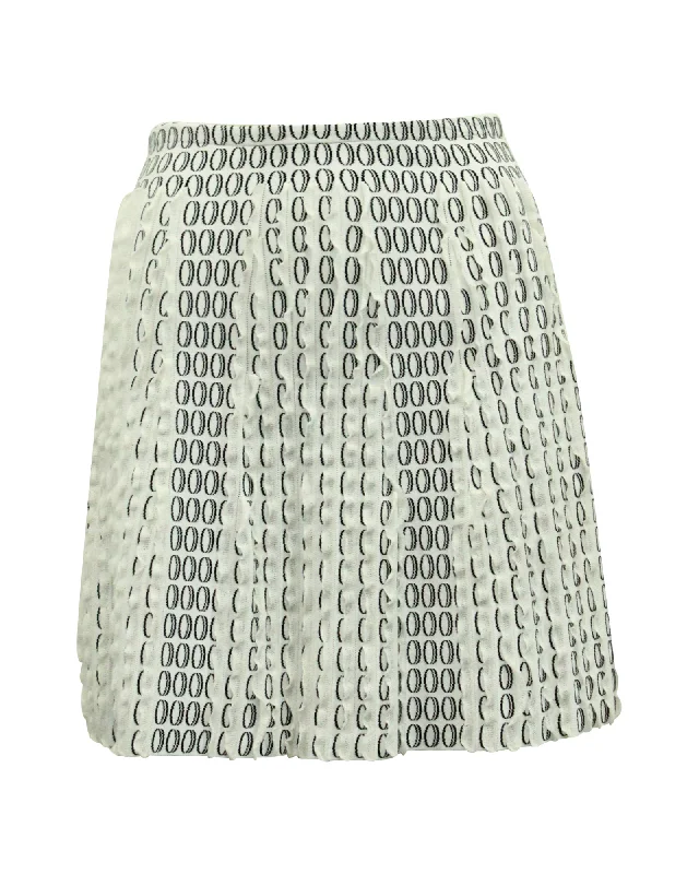 Contemporary Long Skirts for Fashion -Alaia Knit Skirt with Vertical Frills in White Viscose