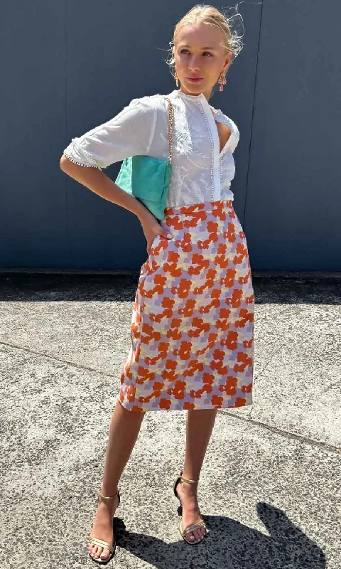 A-line skirts for classic wardrobe essentials -HOSS Florida Floral Canvas Skirt